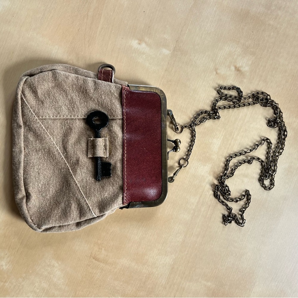 Mona B Brown and Cream Striped Lining Handbag